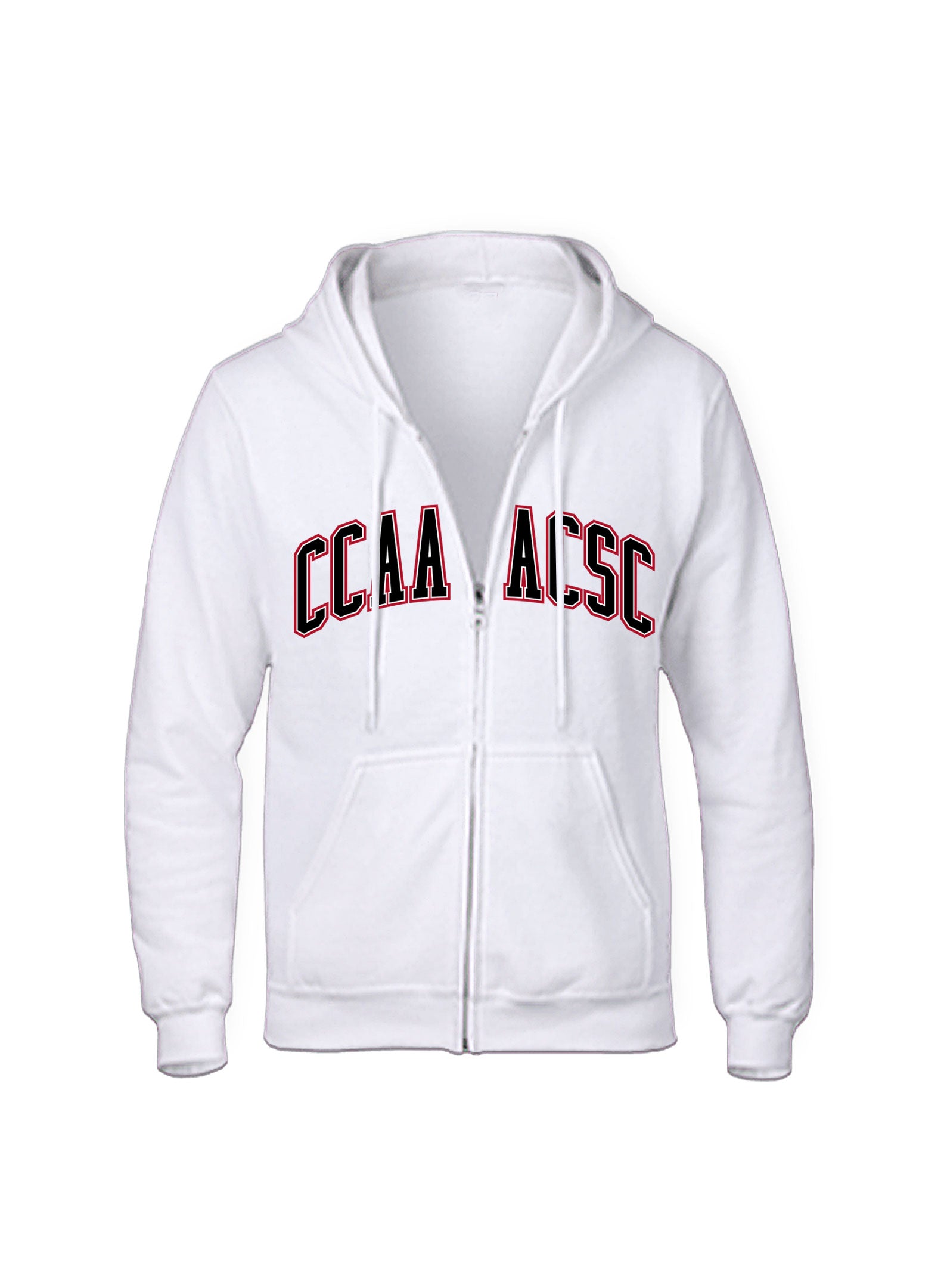 CCAA White Full Zip Hoodie