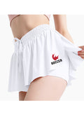 Soccer White Butterfly Shorts