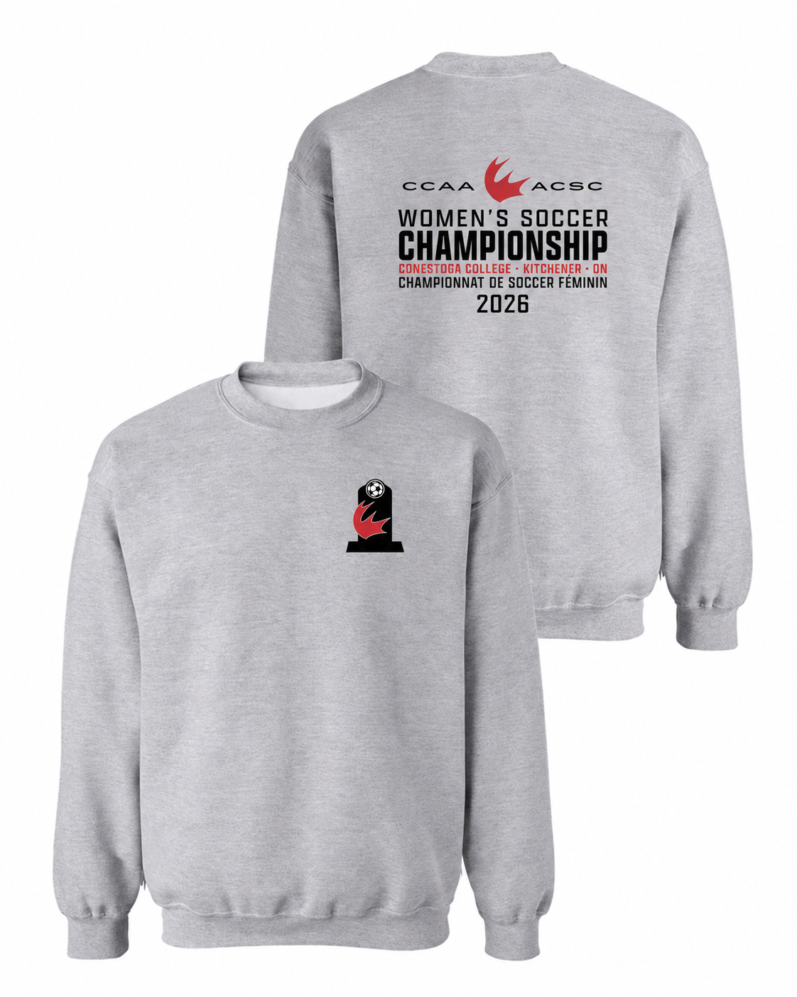 Women's Championship Soccer Crewneck - Front & Back