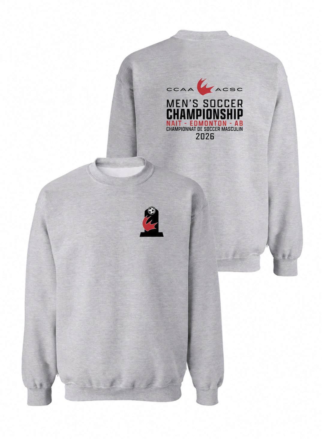 Men's Championship Soccer Crewneck - Front & Back