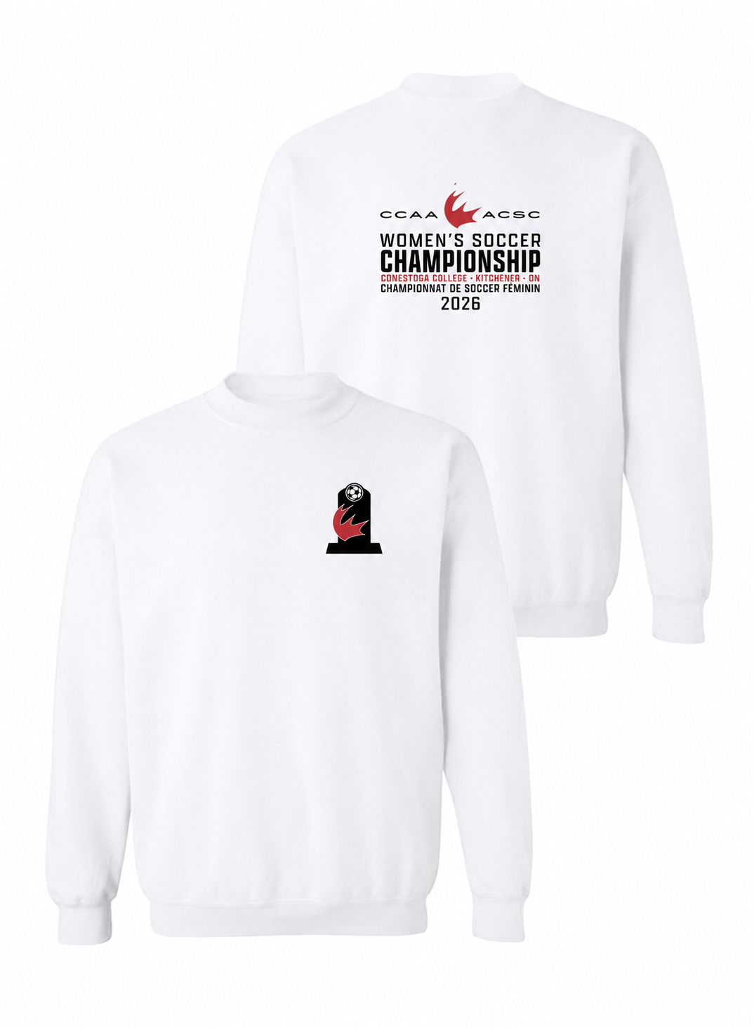 Women's Championship Soccer Crewneck - Front & Back