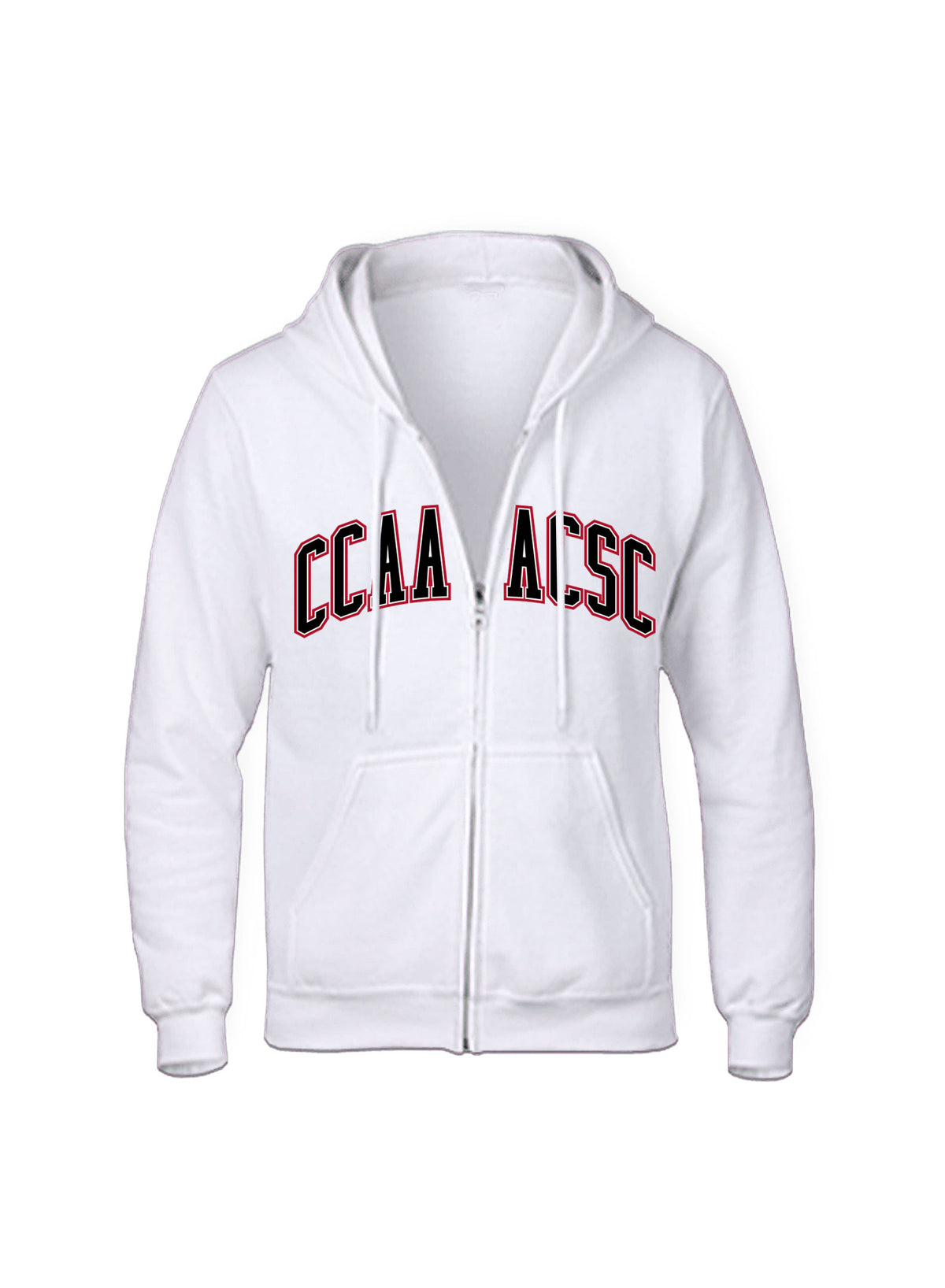 CCAA White Full Zip Hoodie