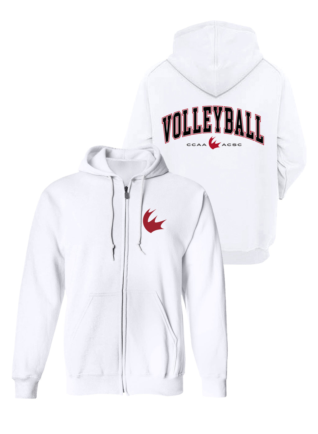 Men's Volleyball Black Full Zip Hoodie