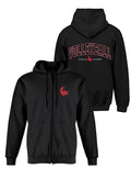 Women's Volleyball Black Full Zip Hoodie